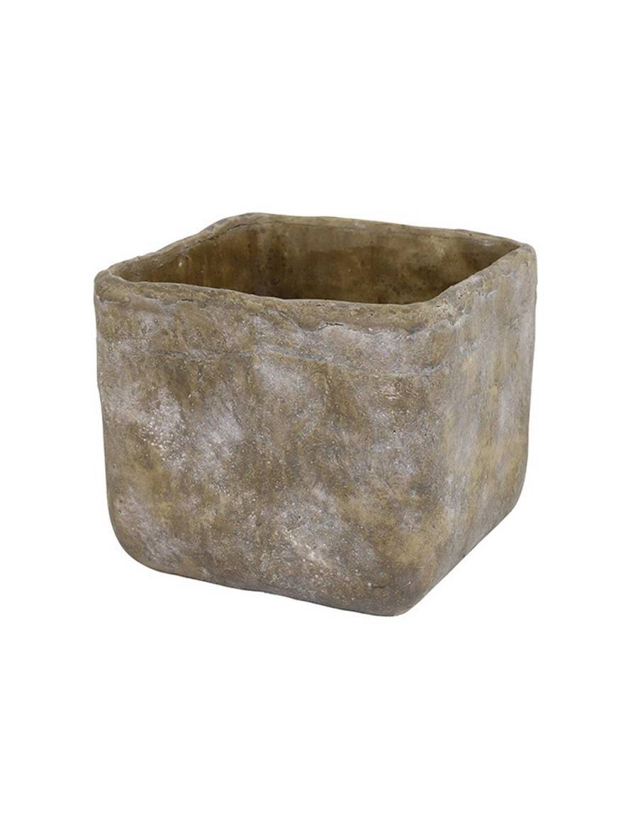 Κασπώ κεραμ.πέτρα καφέ γκρι 17,5Χ17,5 Η15cm