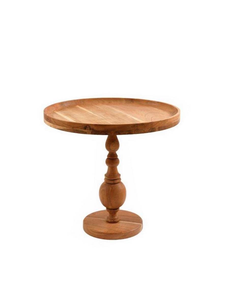 Τραπέζι ξύλινο ακακίας μεγάλο Φ60x45cm