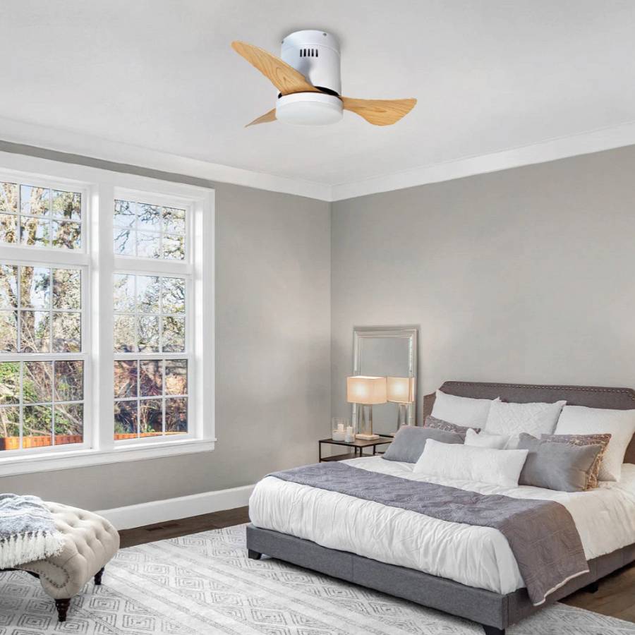 it-Lighting Elsinore -15W 3CCT LED Fan Light in White with Wooden Color (102000410)