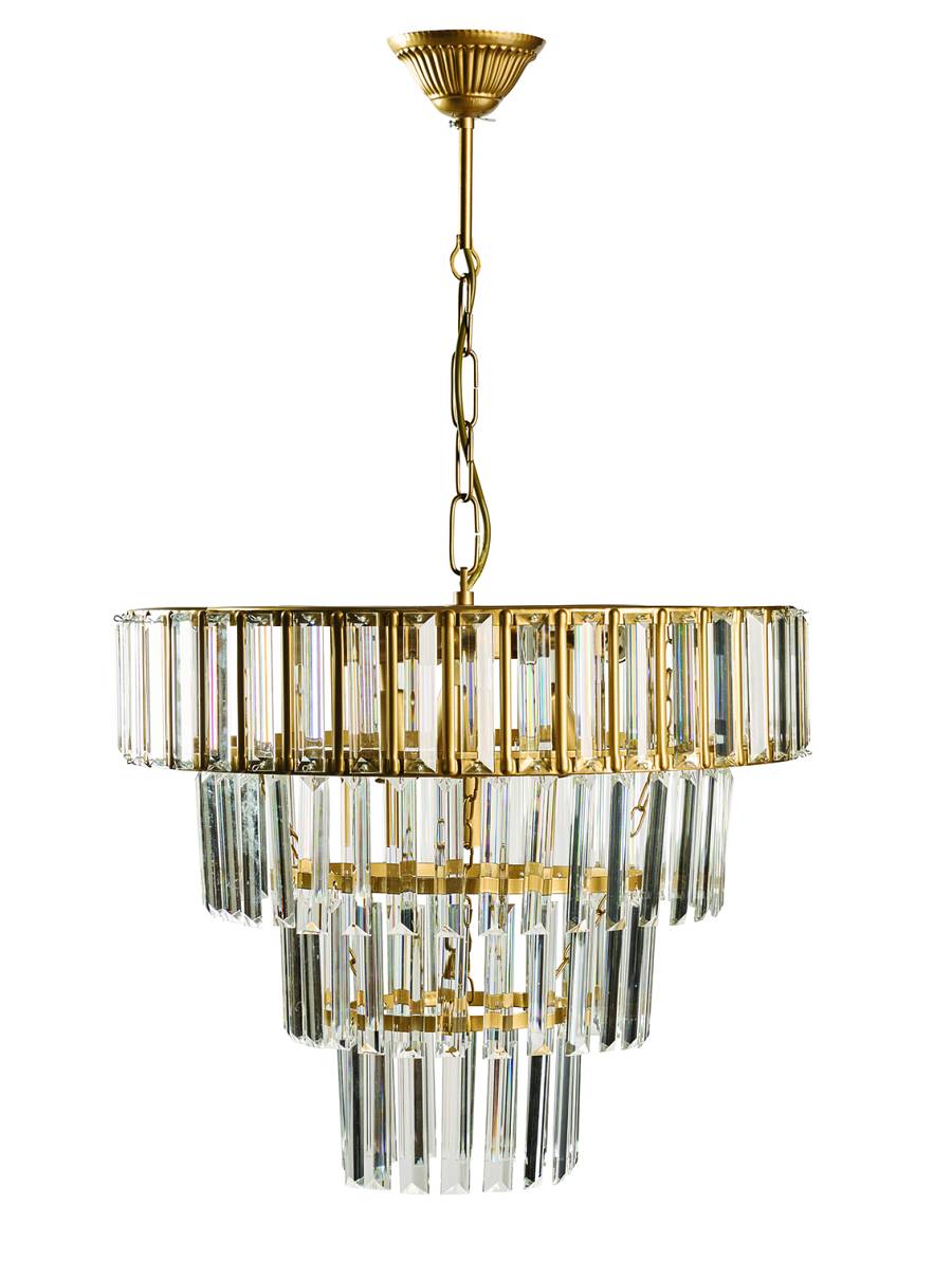 Φωτιστικό Πολύφωτο 7φ μέταλλο χρυσό κρύσταλλα Ε14