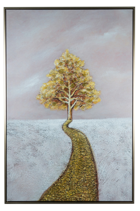 ΠΙΝΑΚΑΣ ΖΩΓΡΑΦΙΚΗΣ ΜΕ ΚΟΡΝΙΖΑ ΔΕΝΤΡΟ ΧΡΥΣΟ ΔΡΟΜΟΣ.60Χ90Χ3ΕΚ