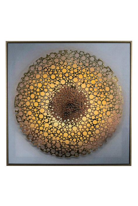 ΠΙΝΑΚΑΣ ΜΕ ΚΟΡΝΙΖΑ ΚΥΚΛΟΣ ΧΡΥΣΟΣ ΜΠΕΖ.60Χ60Χ2,5ΕΚ