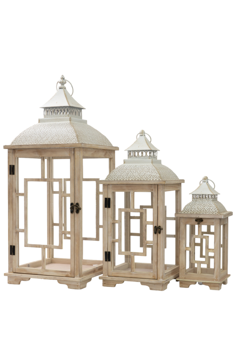 ΣΕΤ ΤΡΙΑ ΦΑΝΑΡΙΑ ΜΠΕΖ ΜΕ ΜΠΕΖ ΚΑΠΑΚΙ ΜΕΤΑΛΛΙΚΟ.ΜΕΓΕΘΟΣ  31Χ31Χ75ΕΚ ΚΑΙ 24Χ24Χ58ΕΚ ΚΑΙ 16,5Χ16,5Χ39ΕΚ