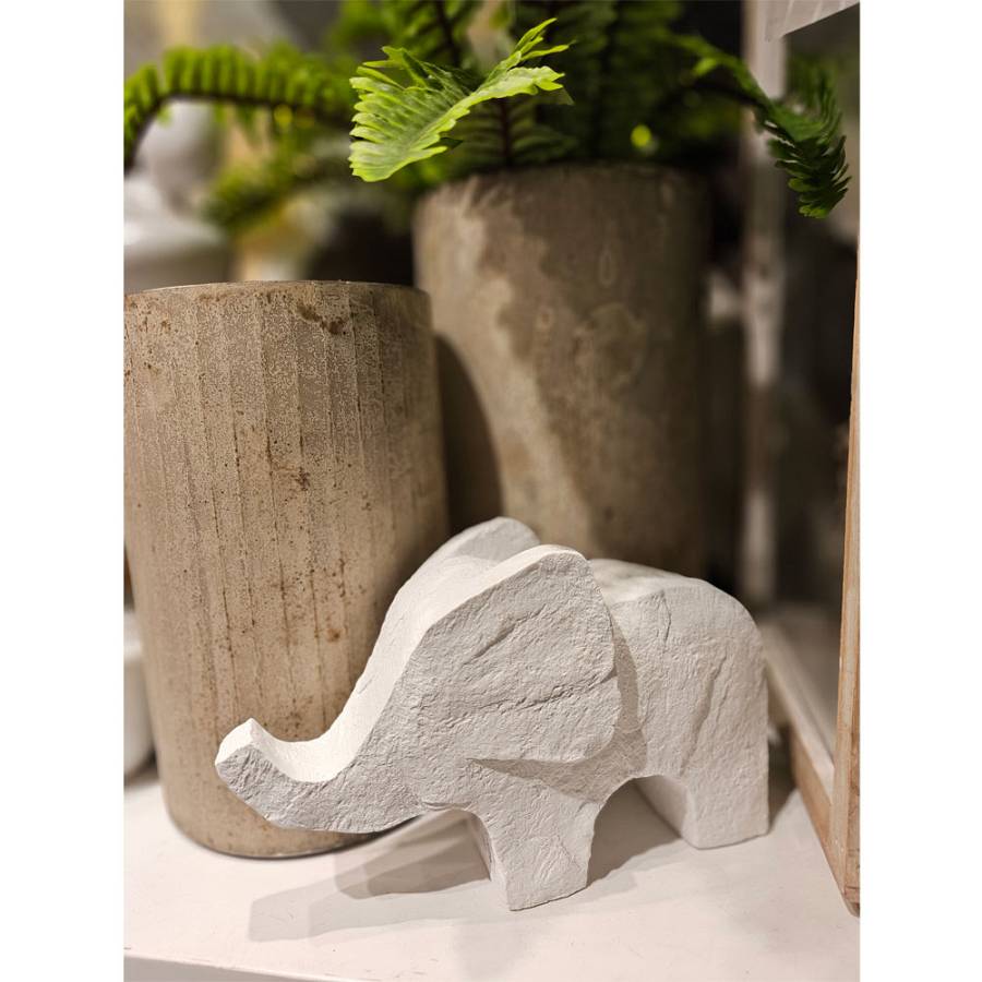 TOFI DECO ΕΛΕΦΑΝΤΑΣ POLYRESIN ΛΕΥΚΟ 23,5x8,5xH15cm