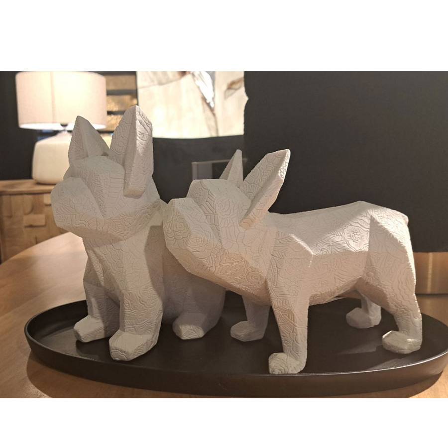 MONTY B DECO ΣΚΥΛΟΣ POLYRESIN ΛΕΥΚΟ 17,5x11,5xH21,5cm