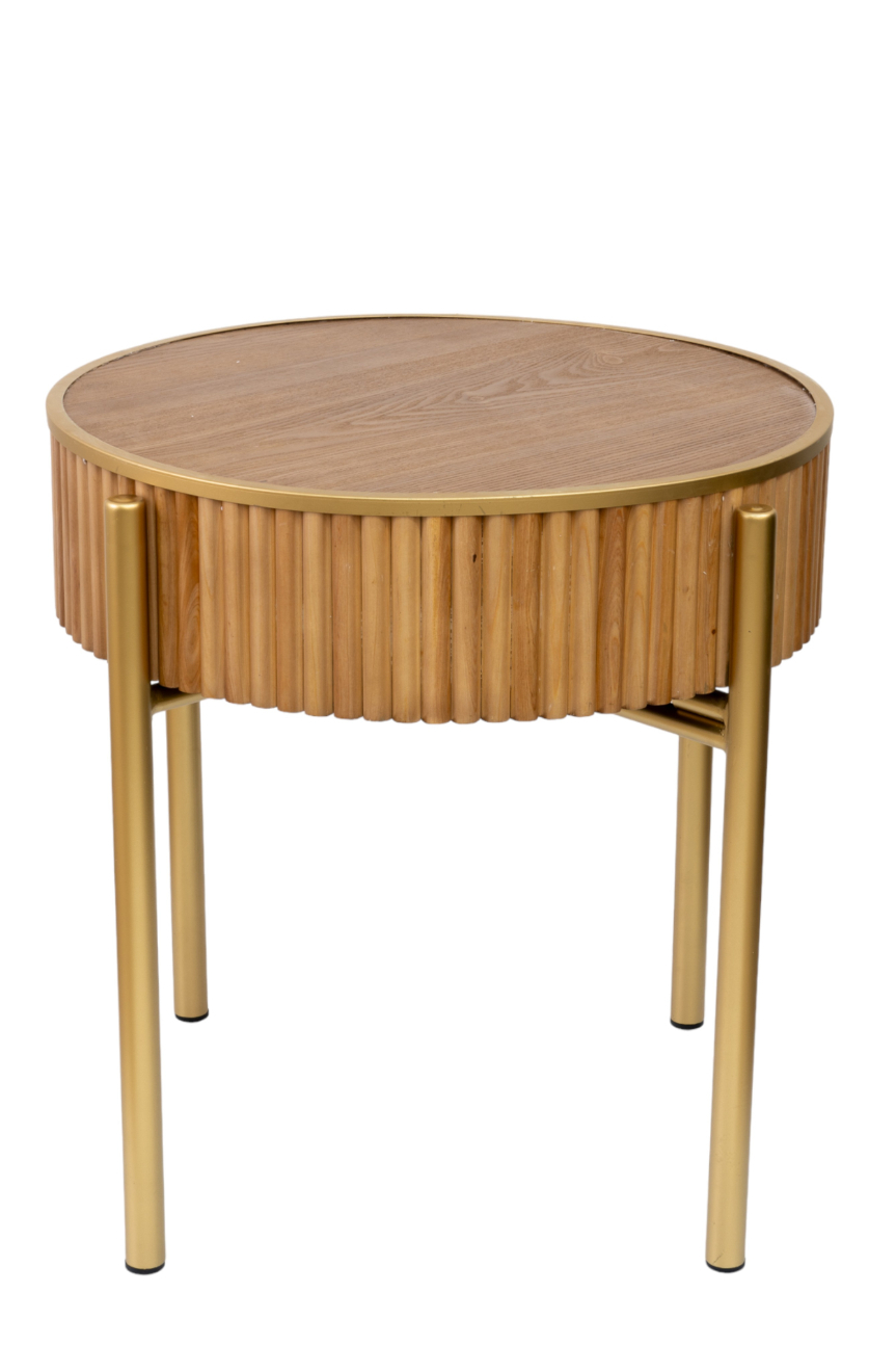 ΤΡΑΠΕΖΙ ΣΤΡΟΓΓΥΛΟ ΚΑΦΕ ΜΕ ΧΡΥΣΑ ΠΟΔΙΑ 62Χ62Χ59ΕΚ