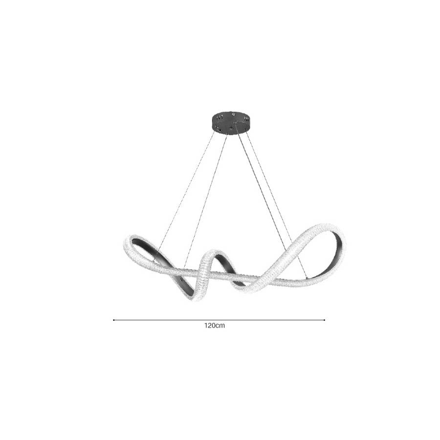 Inlight Κρεμαστό φωτιστικό LED 60W 3CCT (by switch on base) σε χρώμιο D:120cm (6099-Chrome)