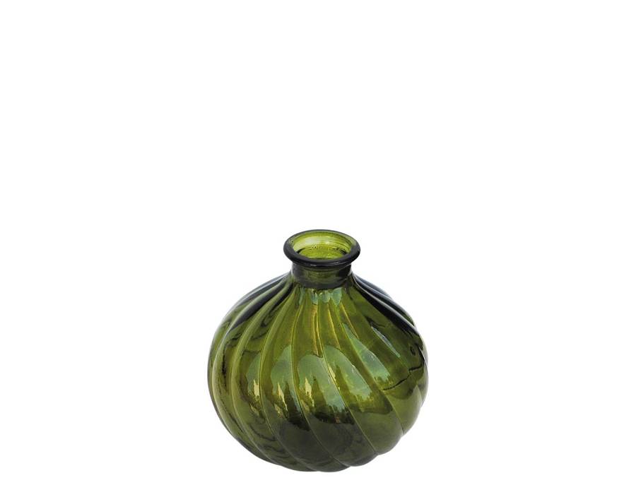 Βάζο γυάλ.recycled πράσινο Η17cm