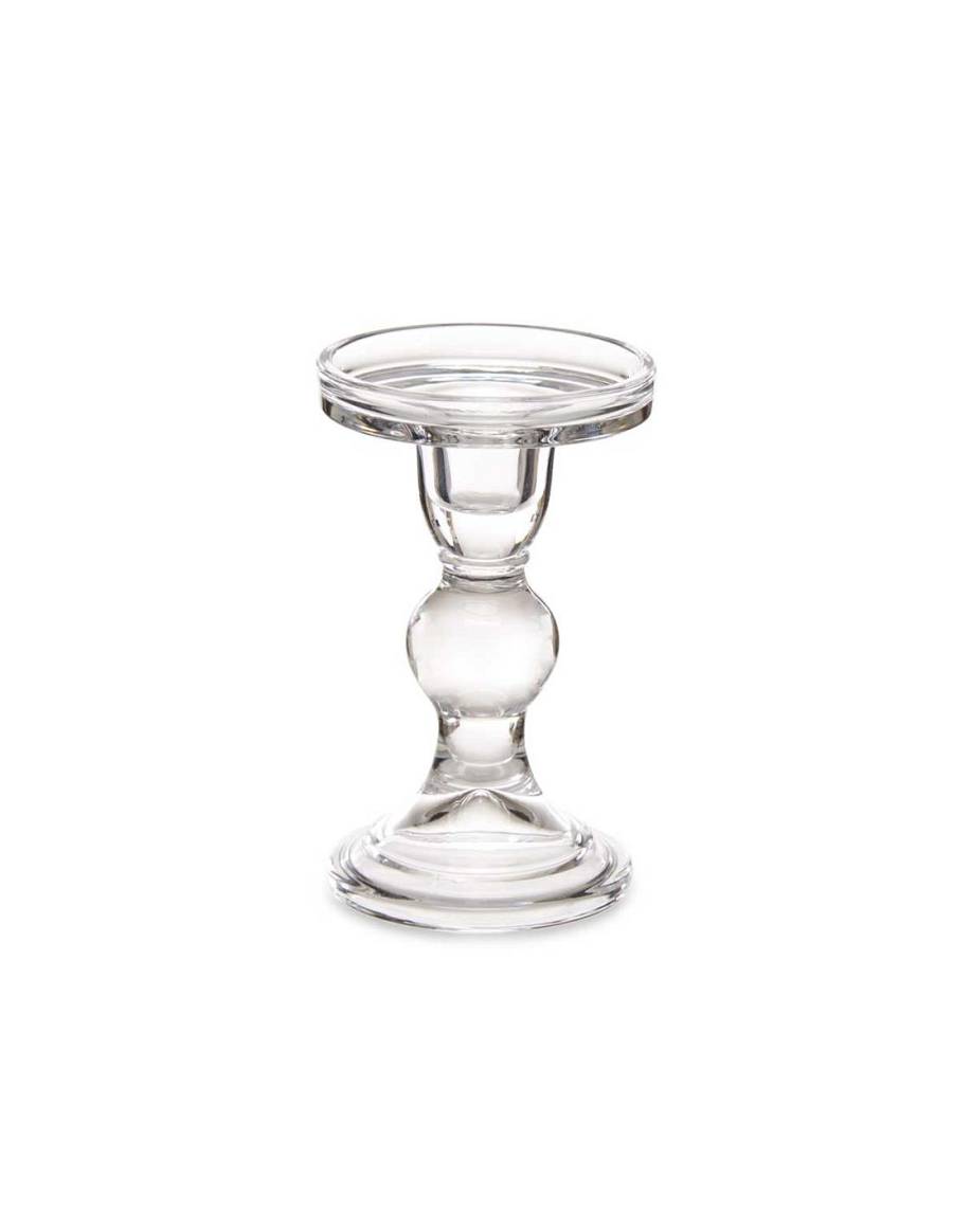 Κηροπήγιο γυάλινο διάφανο 8,5x14cm