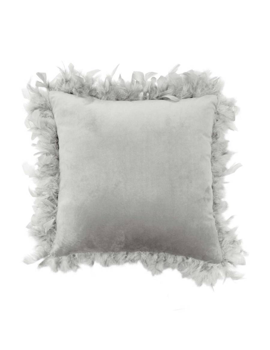 Μαξιλάρι γκρι με πούπουλα 40x40cm