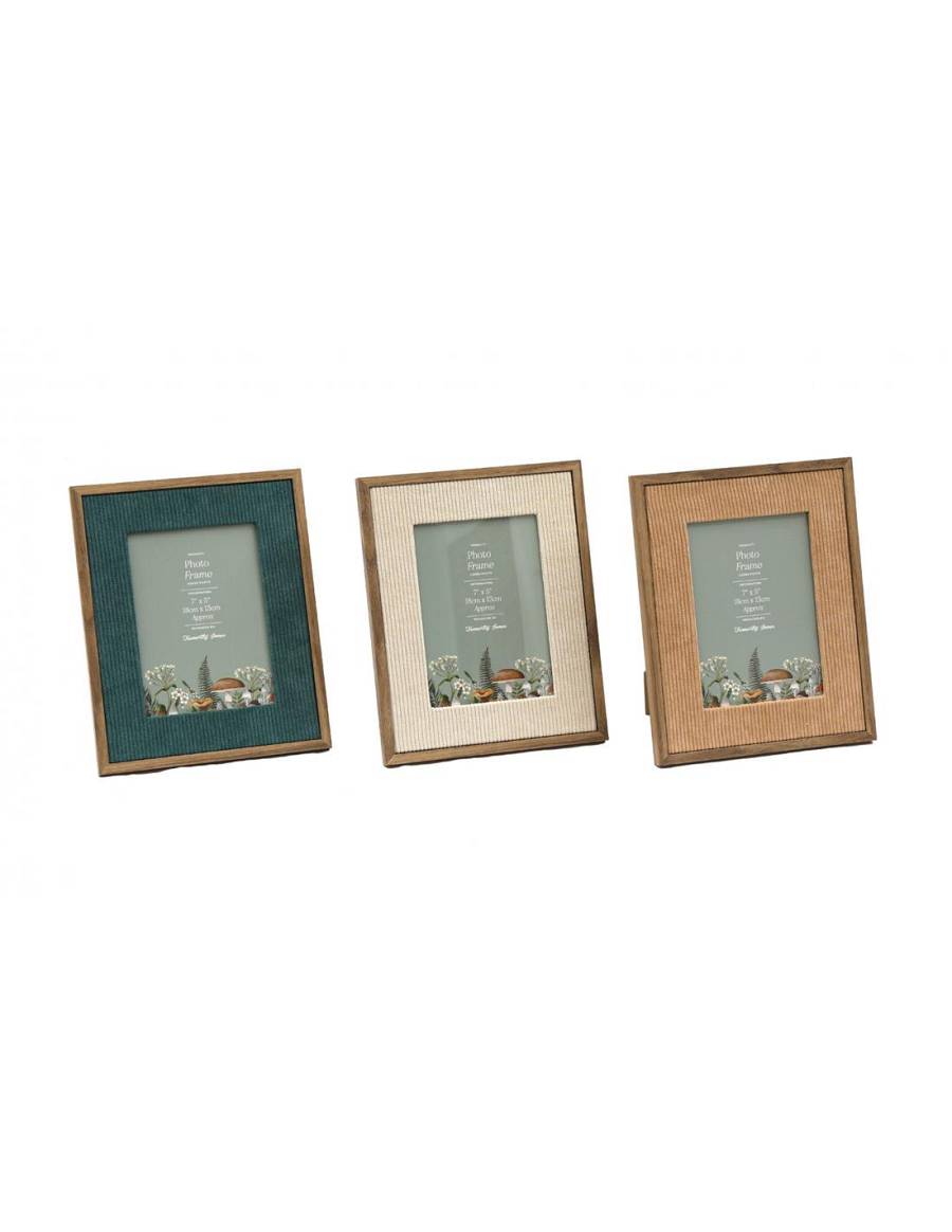 Κορνίζα κοτλέ ύφασμα/ξύλο 3χρωμ.13x18cm