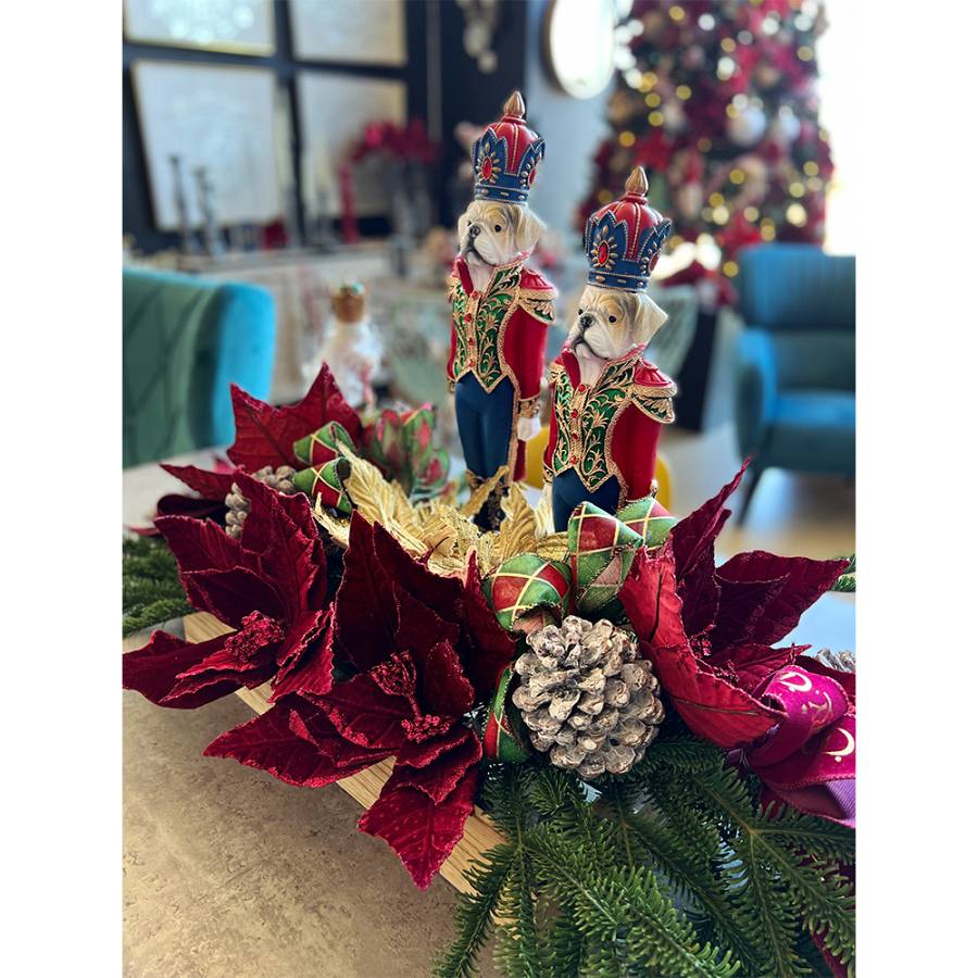 XMAS KARIUS ΜΟΛΥΒΕΝΙΟΣ ΣΤΡΑΤΙΩΤΗΣ POLYRESIN ΠΟΛΥΧΡΩΜΟ 13x11xH46,5cm