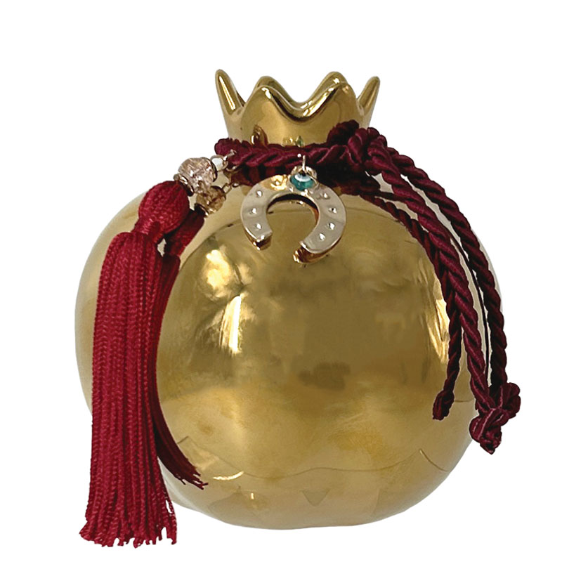 ΚΕΡΑΜΙΚΟ ΡΟΔΙ ΜΕΓΑΛΟ ΧΡΥΣΟ ΣΤΟΛΙΣΜΕΝΟ ΧΡΥΣΟ ΠΕΤΑΛΟ ΜΠΟΡΝΤΩ ΦΟΥΝΤΑ - Φ12.3x13cm