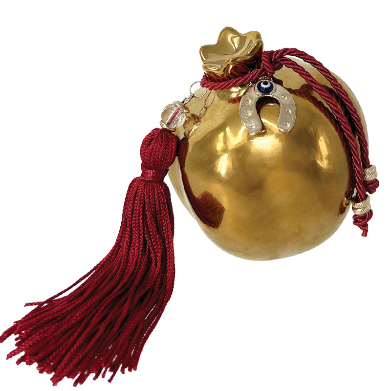 ΚΕΡΑΜΙΚΟ ΡΟΔΙ ΜΕΣΑΙΟ ΛΟΞΟ ΧΡΥΣΟ ΣΤΟΛΙΣΜΕΝΟ ΧΡΥΣΟ ΠΕΤΑΛΟ ΜΠΟΡΝΤΩ ΦΟΥΝΤΑ - Φ9.3x10.5cm