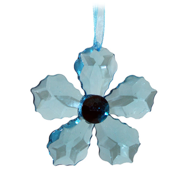 ΧΡΙΣΤΟΥΓ. ΔΙΑΚΟΣΜΗΤΙΚΟ ΑΚΡΥΛΙΚΟ ΛΟΥΛΟΥΔΙ 1τεμ. ΜΠΛΕ 8cm.