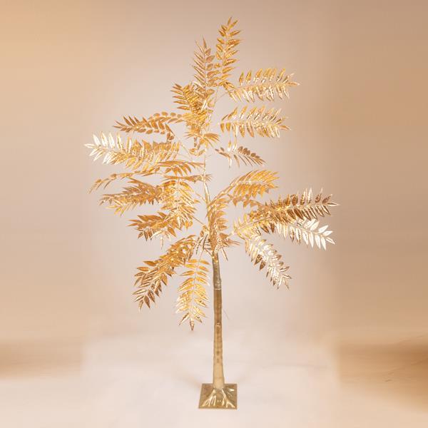 ΧΡΥΣΟ ΔΕΝΤΡΟ ΜΕ ΠΛΑΤΥ ΦΥΛΛΟ 2,1m, 4,5V ΜΕΤΑΣΧΗΜΑΤΙΣΤΗ, 180 ΘΕΡΜΑ ΛΕΥΚΑ MINI LED, ΠΡΟΕΚΤΑΣΗ ΠΑΡΟΧΗΣ 3m, IP44