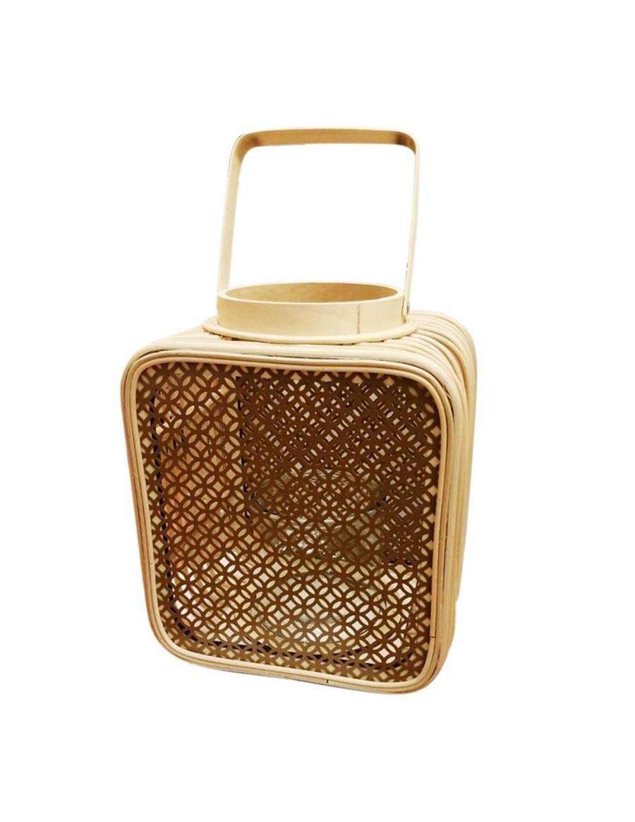 Φανάρι rattan με ψάθα 24X19X28