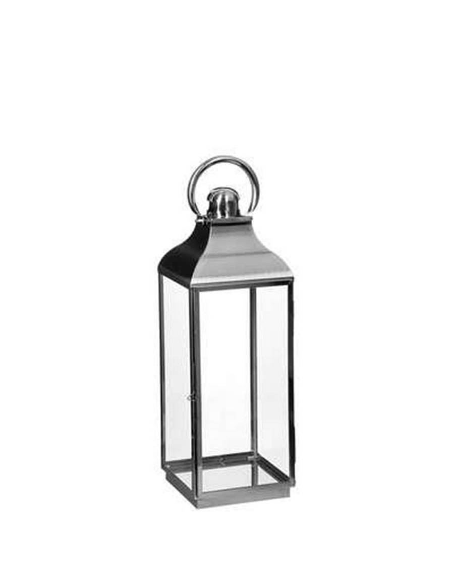 Φανάρια μεταλ.INOX ασημί 21Χ21Χ58