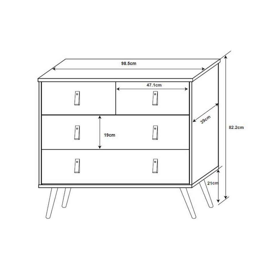 OMNIA ΣΥΡΤΑΡΙΕΡΑ ΜΑΥΡΟ SONOMA ΜΕ PATTERN 98,5x39xH81,5cm