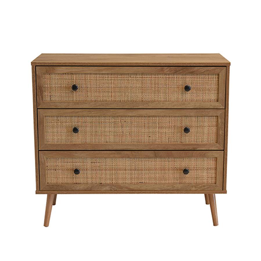 AMMOS ΣΥΡΤΑΡΙΕΡΑ 3ΣΥΡΤΑΡΙΑ ΦΥΣΙΚΟ ΜΕ RATTAN 90x39xH79cm