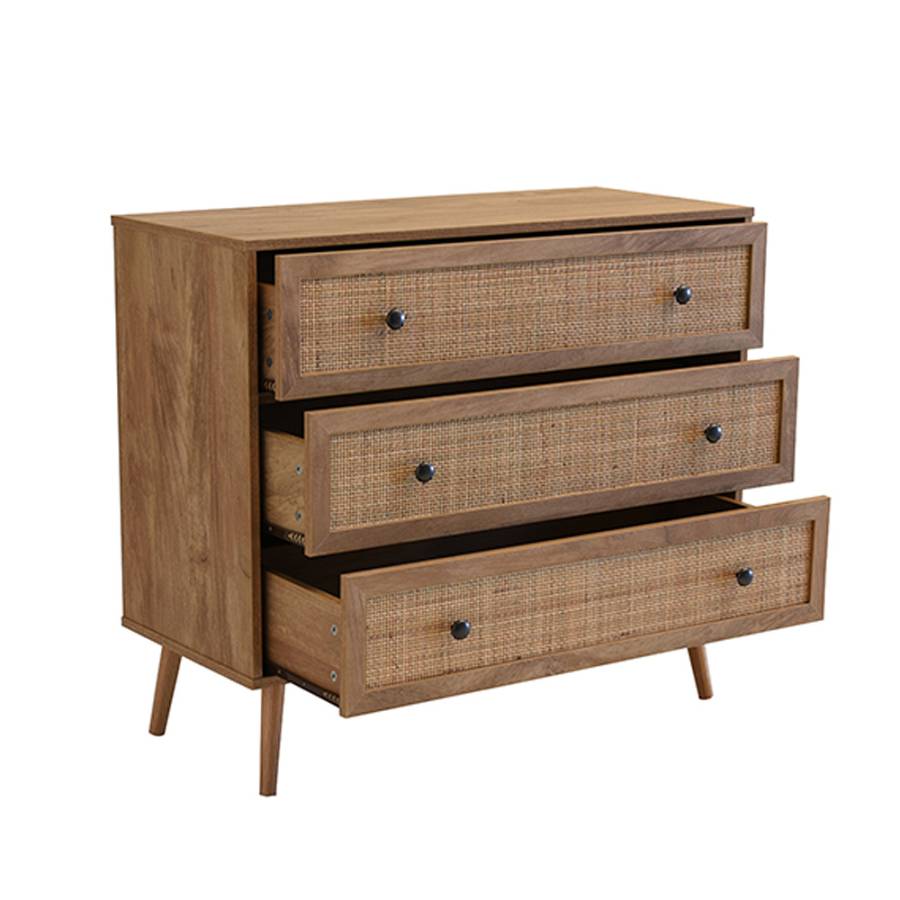 AMMOS ΣΥΡΤΑΡΙΕΡΑ 3ΣΥΡΤΑΡΙΑ ΦΥΣΙΚΟ ΜΕ RATTAN 90x39xH79cm