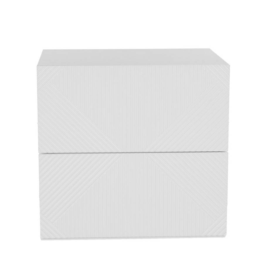 MEZZA LUNA ΚΟΜΟΔΙΝΟ 2ΣΥΡΤΑΡΙΑ ΛΕΥΚΟ 55x45xH52cm