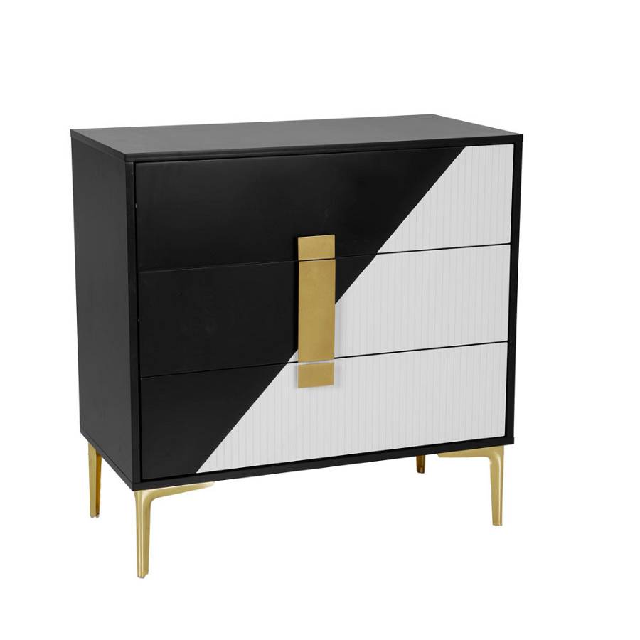 NEW YORK ΣΥΡΤΑΡΙΕΡΑ 3ΣΥΡΤΑΡΙΑ ΛΕΥΚΟ ΜΑΥΡΟ 80x40xH80cm