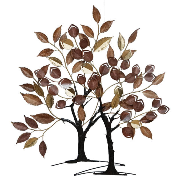 ΜΕΤΑΛΛΙΚΟ ΔΙΑΚΟΣΜΗΤΙΚΟ ΤΟΙΧΟΥ - 2 ΔΕΝΤΡΑ 90x97x9.5cm 2/KIB