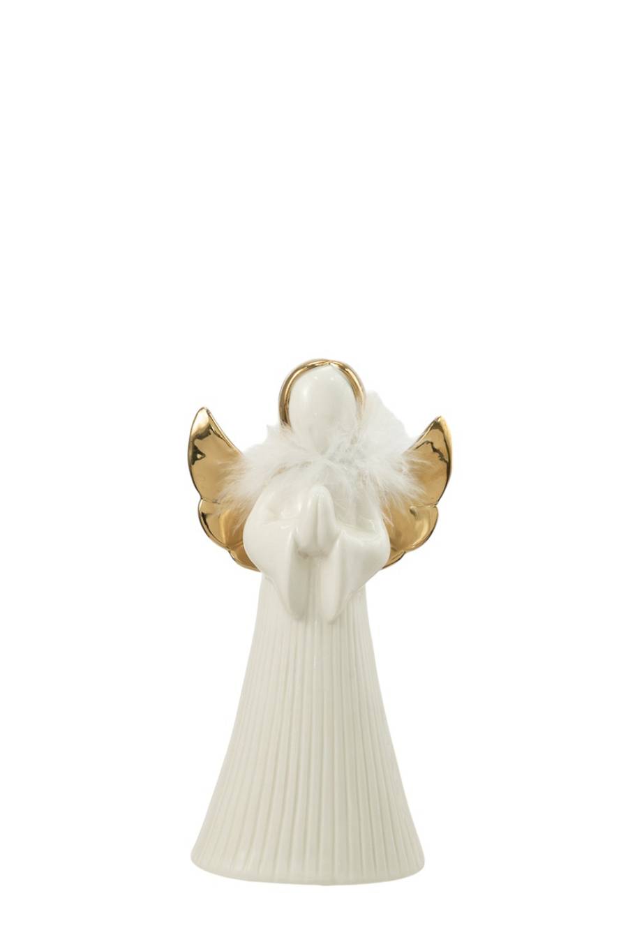 ΧΡΙΣΤΟΥΓΕΝΝΙΑΤΙΚΟΣ ΚΕΡΑΜΙΚΟΣ ΑΓΓΕΛΟΣ ΜΕ ΛΕΥΚΟ ΠΟΥΠΟΥΛΟ  ΛΕΥΚΟΣ ΧΡΥΣΟΣ 11,5Χ7,8Χ21,5ΕΚ