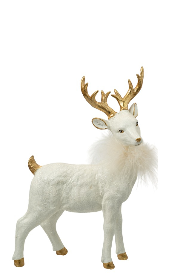 ΧΡΙΣΤΟΥΓΕΝΝΙΑΤΙΚΟΣ ΠΟΛΥΕΣΤΕΡΙΚΟΣ  ΤΑΡΑΝΔΟΣ ΟΡΘΙΟΣ ΛΕΥΚΟΣ ΧΡΥΣΟΣ ΜΕ ΛΕΥΚΟ ΠΟΥΠΟΥΛΟ 16Χ7,5Χ24,5ΕΚ