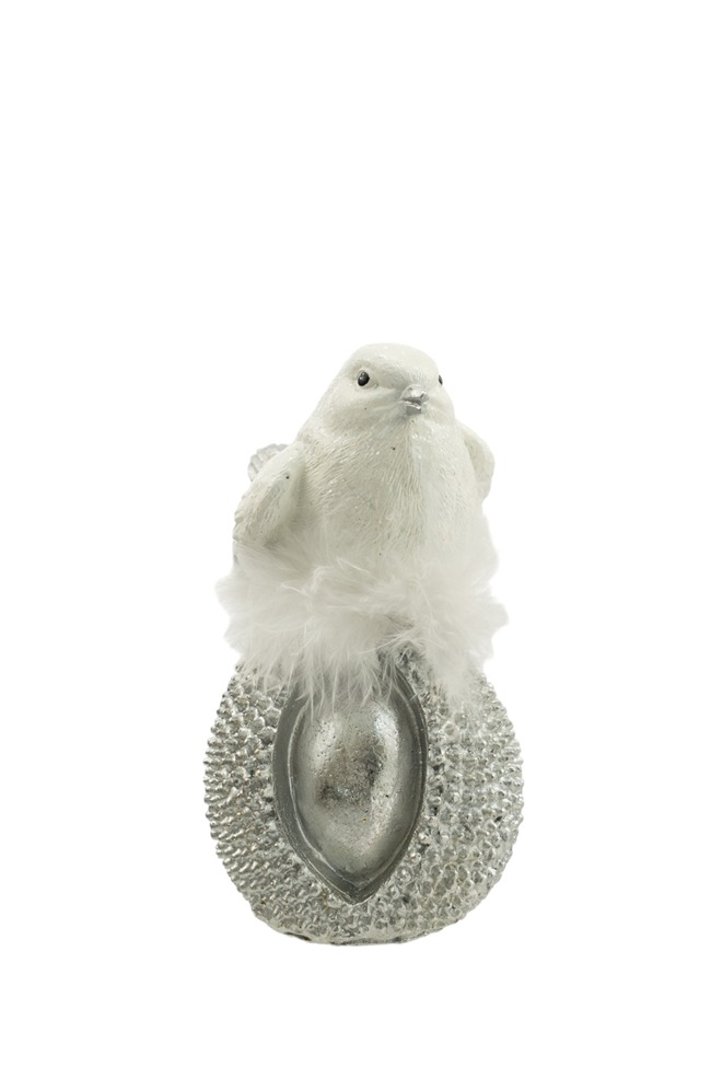 ΠΟΛΥΕΣΤΕΡΙΚΟ ΠΟΥΛΙ ΕΠΑΝΩ  ΣΕ ΒΕΛΑΝΙΔΙ ΑΣΗΜΙ ΛΕΥΚΟ ΜΕ ΛΕΥΚΟ ΠΟΥΠΟΥΛΟ 9Χ7,5Χ13ΕΚ