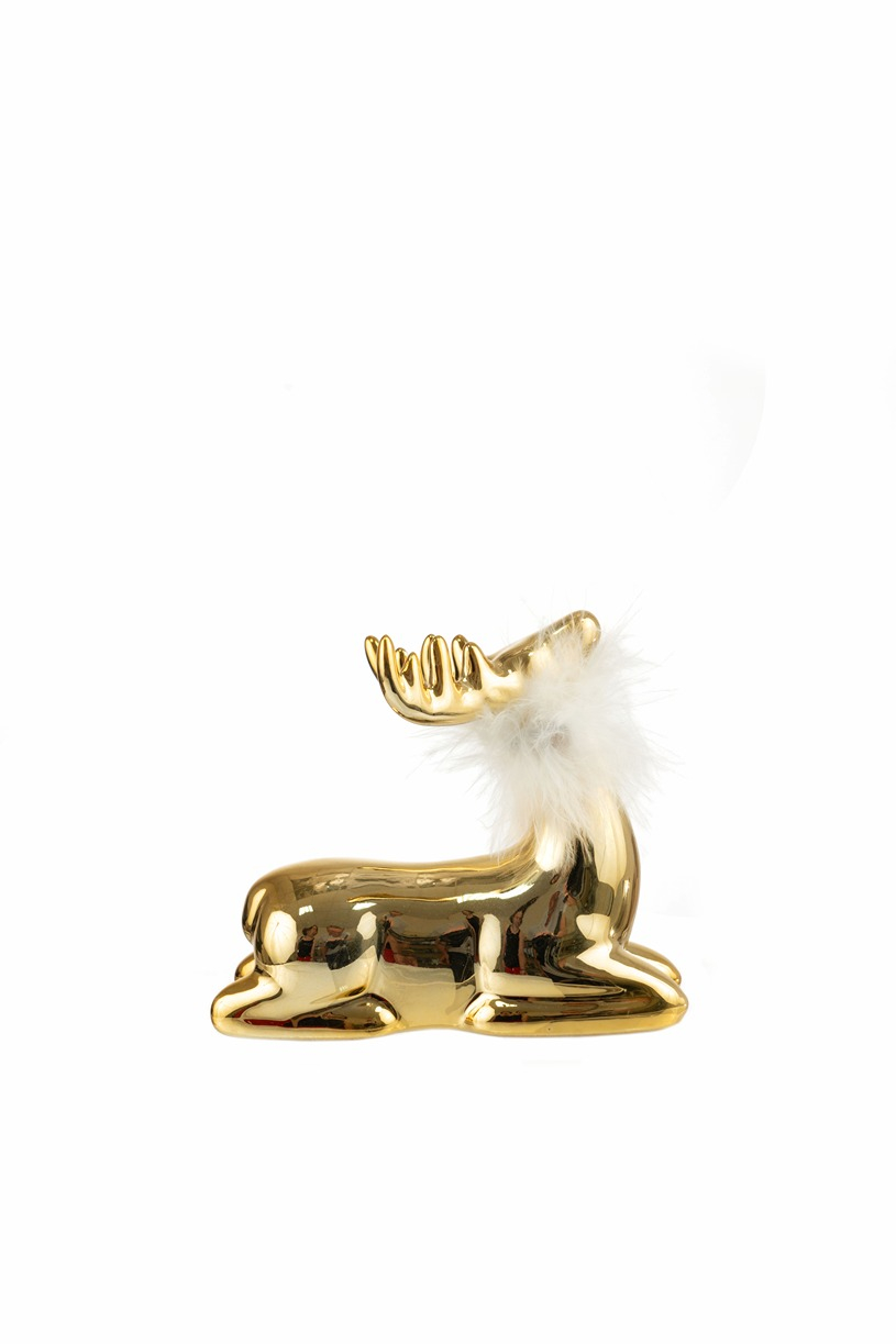 ΚΕΡΑΜΙΚΟΣ ΤΑΡΑΝΔΟΣ ΧΡΥΣΟΣ ΜΕ ΛΕΥΚΟ ΠΟΥΠΟΥΛΟ 9,5Χ11Χ4ΕΚ