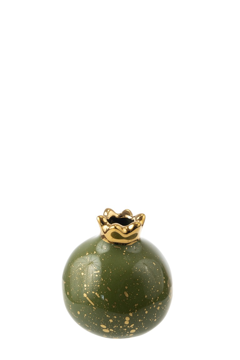 ΚΕΡΑΜΙΚΟ ΡΟΔΙ ΠΡΑΣΙΝΟ ΓΥΑΛΙΣΤΕΡΟ ΜΕ ΧΡΥΣΕΣ ΠΙΤΣΙΛΙΕΣ 7,6ΕΚ