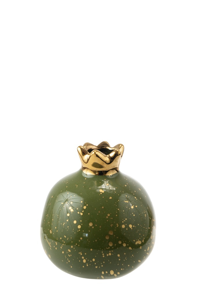 ΚΕΡΑΜΙΚΟ ΡΟΔΙ ΠΡΑΣΙΝΟ ΓΥΑΛΙΣΤΕΡΟ ΜΕ ΧΡΥΣΕΣ ΠΙΤΣΙΛΙΕΣ 10,16ΕΚ