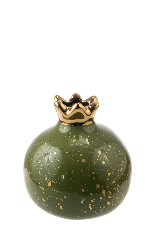 ΚΕΡΑΜΙΚΟ ΡΟΔΙ ΠΡΑΣΙΝΟ ΓΥΑΛΙΣΤΕΡΟ ΜΕ ΧΡΥΣΕΣ ΠΙΤΣΙΛΙΕΣ 12,7ΕΚ