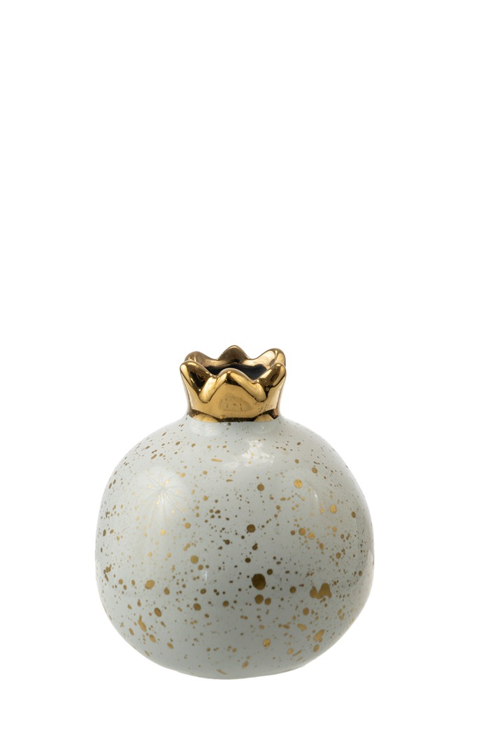 ΚΕΡΑΜΙΚΟ ΡΟΔΙ ΛΕΥΚΟ ΓΥΑΛΙΣΤΕΡΟ ΜΕ ΧΡΥΣΕΣ ΠΙΤΣΙΛΙΕΣ 10,16ΕΚ