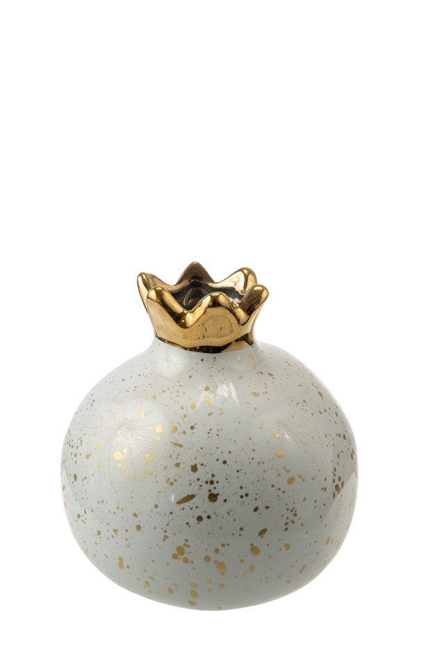 ΚΕΡΑΜΙΚΟ ΡΟΔΙ ΛΕΥΚΟ ΓΥΑΛΙΣΤΕΡΟ ΜΕ ΧΡΥΣΕΣ ΠΙΤΣΙΛΙΕΣ 12,7ΕΚ