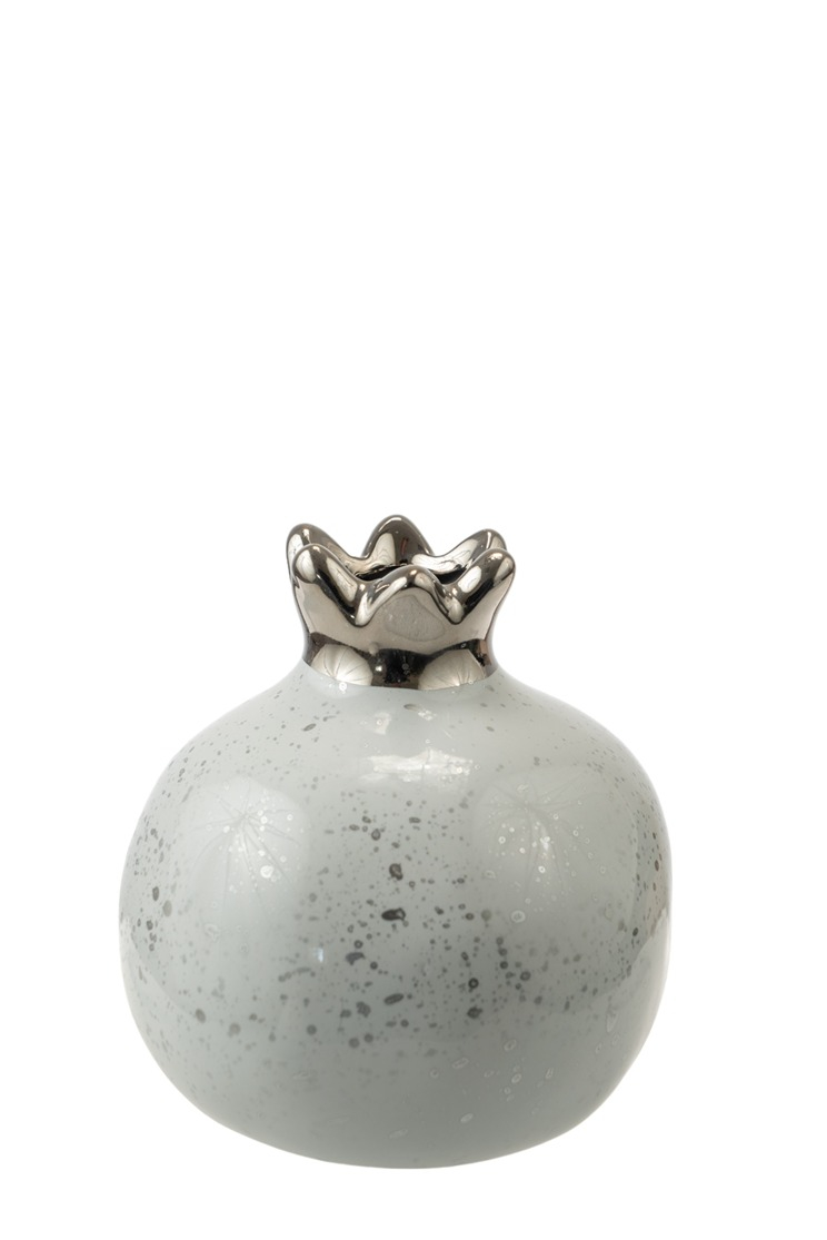 ΚΕΡΑΜΙΚΟ ΡΟΔΙ ΛΕΥΚΟ ΓΥΑΛΙΣΤΕΡΟ ΜΕ ΑΣΗΜΙ ΠΙΤΣΙΛΙΕΣ 12,7ΕΚ