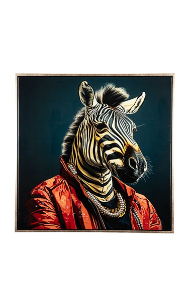 ΠΙΝΑΚΑΣ ΖΕΒΡΑ ΕΚΤΥΠΩΣΗ ΜΕ ΑΚΡΥΛΙΚΑ ΣΕ ΚΑΜΒΑ ΜΕ ΧΡΥΣΗ ΚΟΡΝΙΖΑ   62,5X62,5X2,8