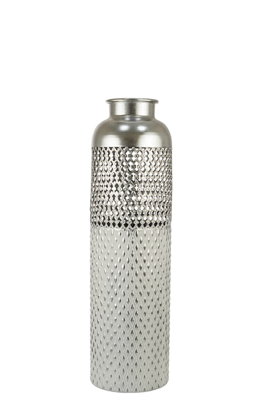 ΜΕΤΑΛΛΙΚΟ ΒΑΖΟ ΔΑΠΕΔΟΥ ΛΕΥΚΟ ΑΣΗΜΙ ΤΡΥΠΗΤΟ 15,8Χ15,8Χ55,5ΕΚ