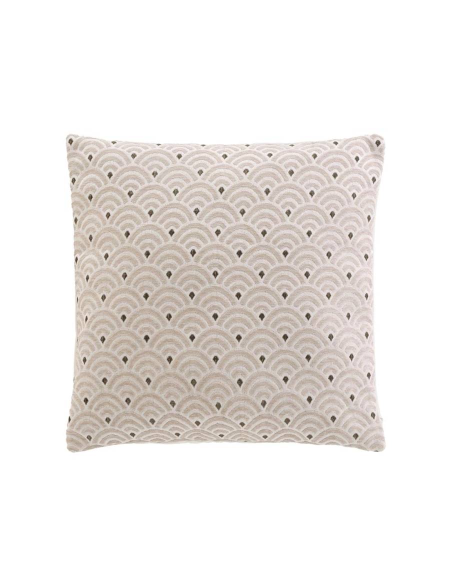 Μαξιλάρι πουά εκρού chenille 45x45cm