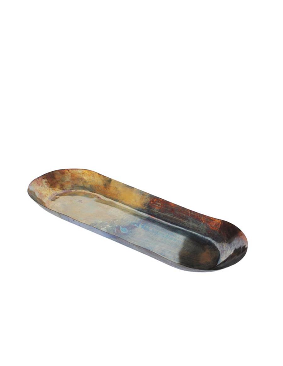 Πιατέλα μεταλ.μπρονζέ 57Χ21,5 Η8cm