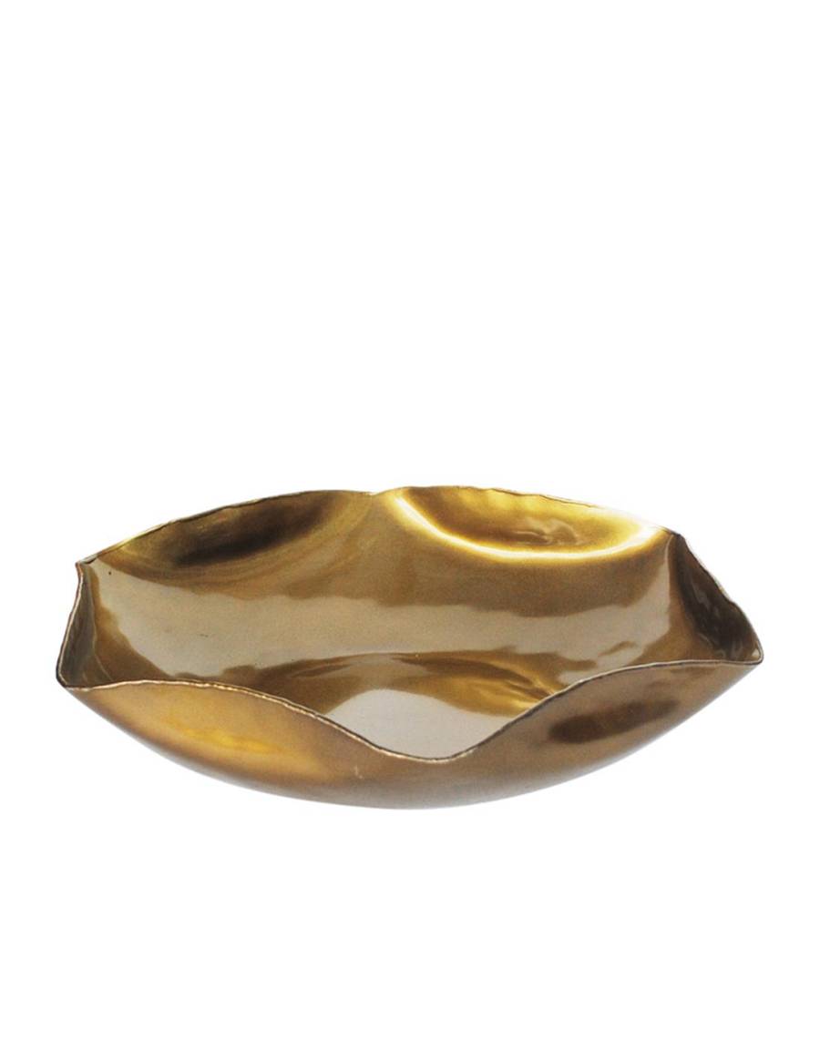 Πιατέλα μεταλ.χρυσή κυματιστή Φ35 Η7cm