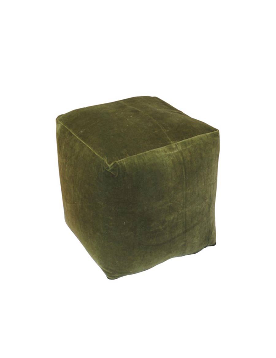 Πουφ βελούδινο πράσινο 45Χ45Χ45cm