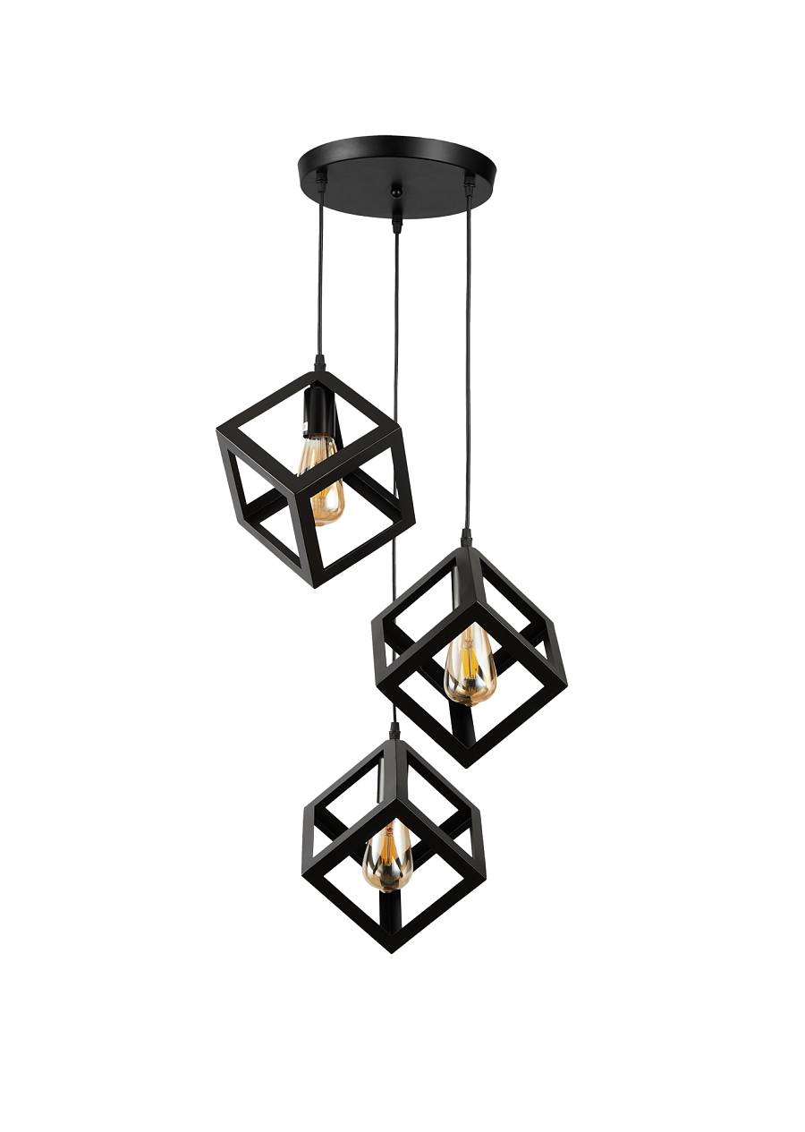 PDC 1249-3 ΒΚ CHN  ΡΟΖΕΤΑ ΜΕΤΑΛΙΚΗ 3/Φ ΜΕ ΚΡΕΜΑΣΤΟΥΣ ΜΑΥΡΟΥΣ ΚΥΒΟΥΣ 3ΧΕ27