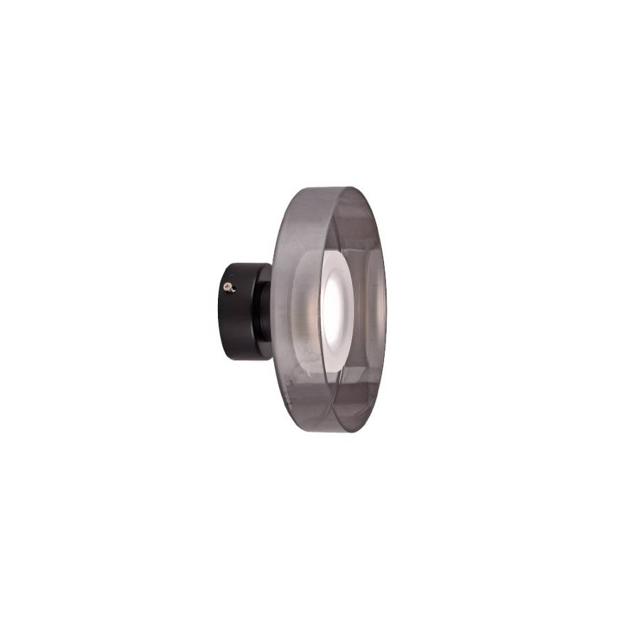 Inlight Κρεμαστό φωτιστικό από μαύρο μέταλλο και φιμέ γυαλί 12W 1320LM 3CCT D:20cm (43060-Black/smoky)