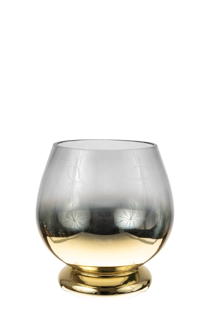 ΔΙΑΚΟΣΜΗΤΙΚΟ ΧΕΙΡΟΠΟΙΗΤΟ ΓΥΑΛΙΝΟ ΒΑΖΟ ΓΙΑ ΚΕΡΙ ΧΡΥΣΟ ΓΚΡΙ 19Χ19Χ20ΕΚ