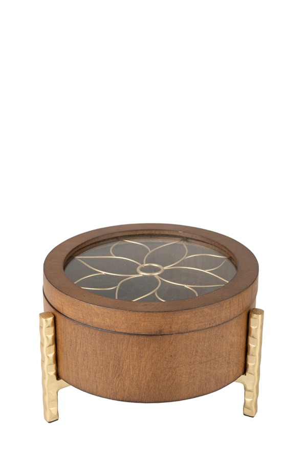 ΔΙΑΚΟΣΜΗΤΙΚΟ ΞΥΛΙΝΟ ΚΟΥΤΙ ΚΑΦΕ ΜΕ ΜΕΤΑΛΛΙΚΟ ΛΟΥΛΟΥΔΙ ΚΑΙ ΜΕΤΑΛΛΙΚΗ ΒΑΣΗ 20Χ20Χ13ΕΚ