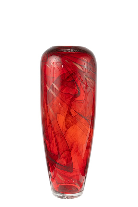 ΔΙΑΚΟΣΜΗΤΙΚΟ ΒΑΖΟ ΧΕΙΡΟΠΟΙΗΤΟ ΚΟΚΚΙΝΑ ΧΡΥΣΟ  ΣΧΕΔΙΟ 17Χ17Χ45ΕΚ