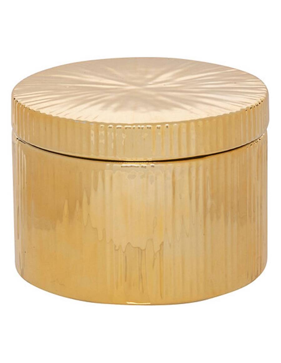 Κουτί κεραμικό χρυσό Φ12,5 Η9cm